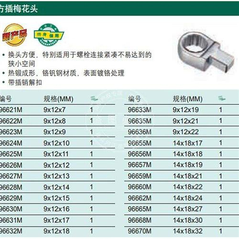 SX工具方插梅花头96670M 96668M 96665M 96662M 96660M扭力扳-图0