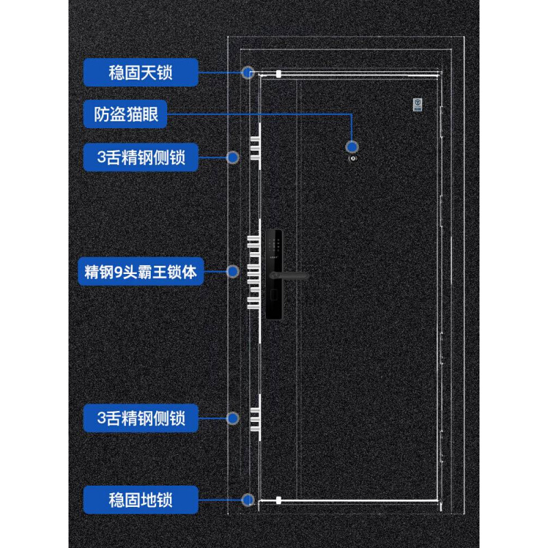 店【铺热销】挺固防盗门甲级安全门入户门进户门子母门定制门双色 - 图1