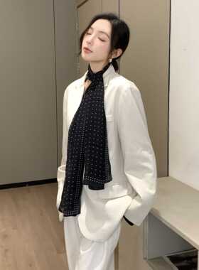 秋季新款韩系绒雪纺丝巾女轻薄