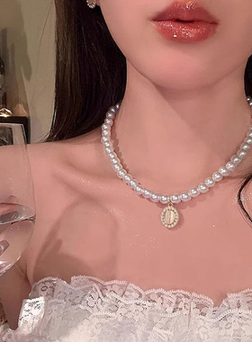 星星珍珠项链女小众高级气质锁骨链度假风小海星海边配饰辣妹纯欲