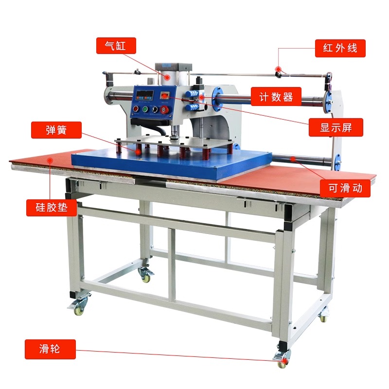 上滑式60*80cm自动气动双工位烫画机热转印机器服装压烫机T恤印花机烫钻机 - 图1