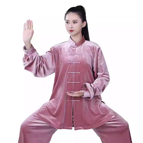 宏极秋冬金丝绒太极服女南韩绒2025新款太极拳男晨练功服武术表演 - 图3