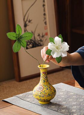 青花瓷珐琅彩小花瓶客厅摆件