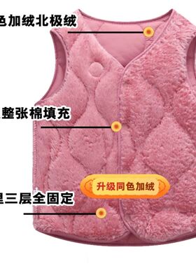儿童马甲加绒夹棉加厚背