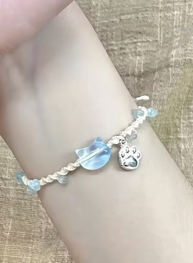 碎石小猫咪手链甜美高颜值礼物