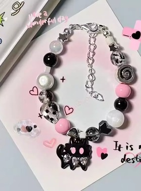 甜酷辣妹猫咪星星串珠手链百搭