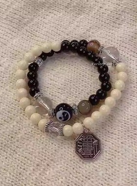 国风无极双生太极八卦双层手链