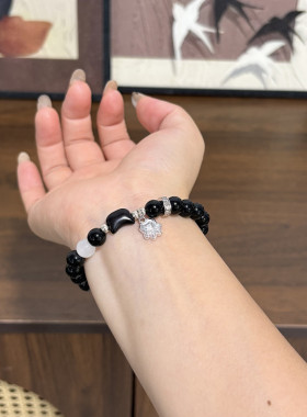 磁吸猫爪手链女夏轻奢小众甜美ins精致黑白爆款高级闺蜜手串情侣
