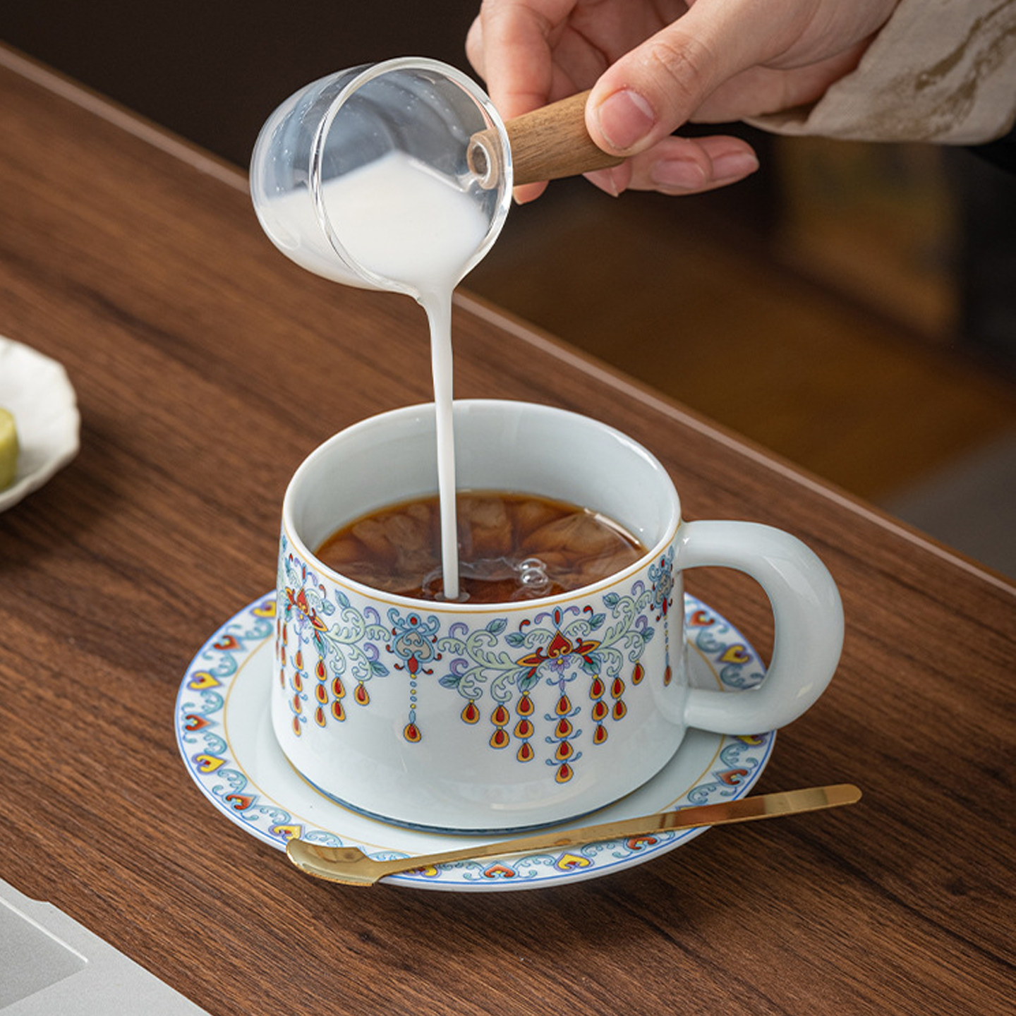 陶瓷珐琅彩咖啡杯套装家用下午奶茶杯轻奢高档精致高颜值伴手礼品,淘宝优惠券,粉丝福利购,淘宝优惠卷