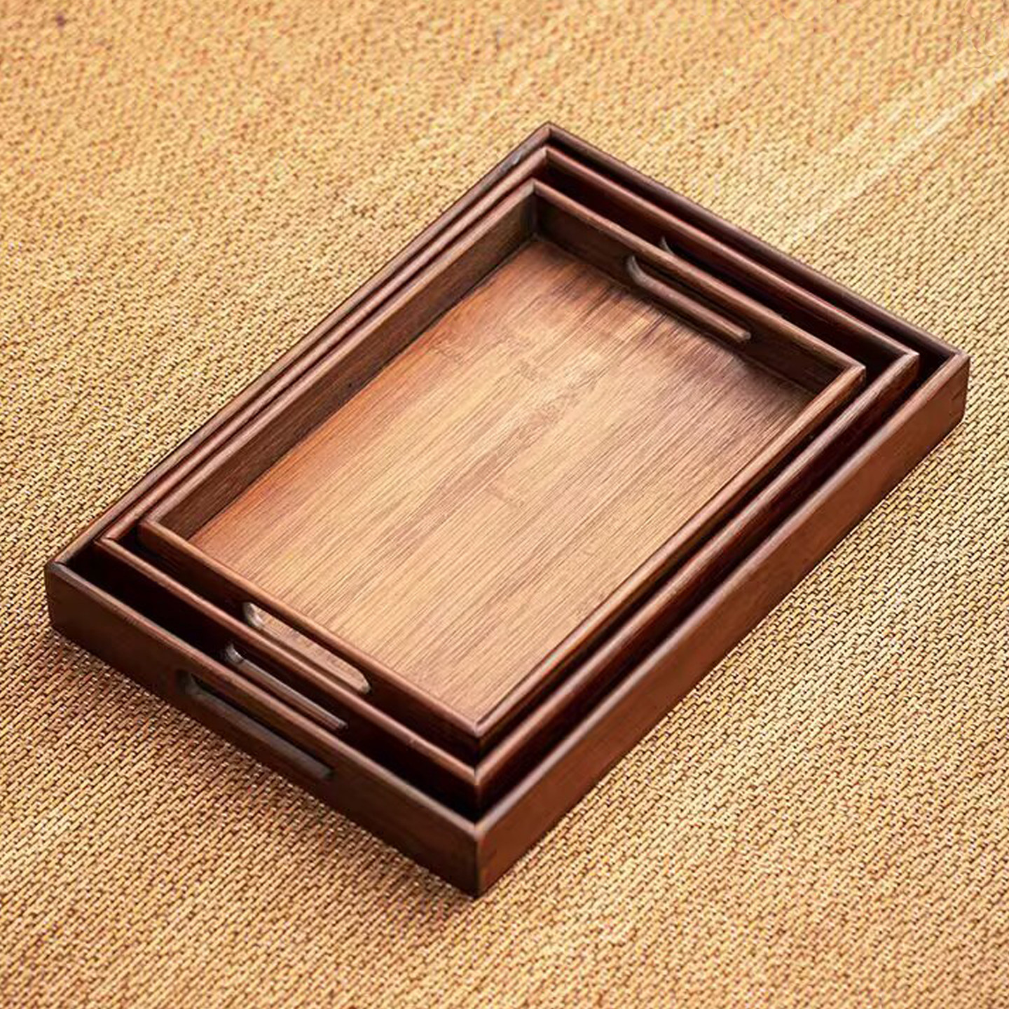 Bamboo tray household water cup plate snack flattering tray