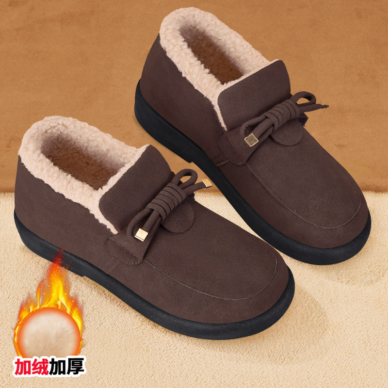 老北京布鞋女冬季加绒加厚新款一脚蹬豆豆鞋高帮保暖防滑妈妈棉鞋,淘宝优惠券,粉丝福利购,淘宝优惠卷