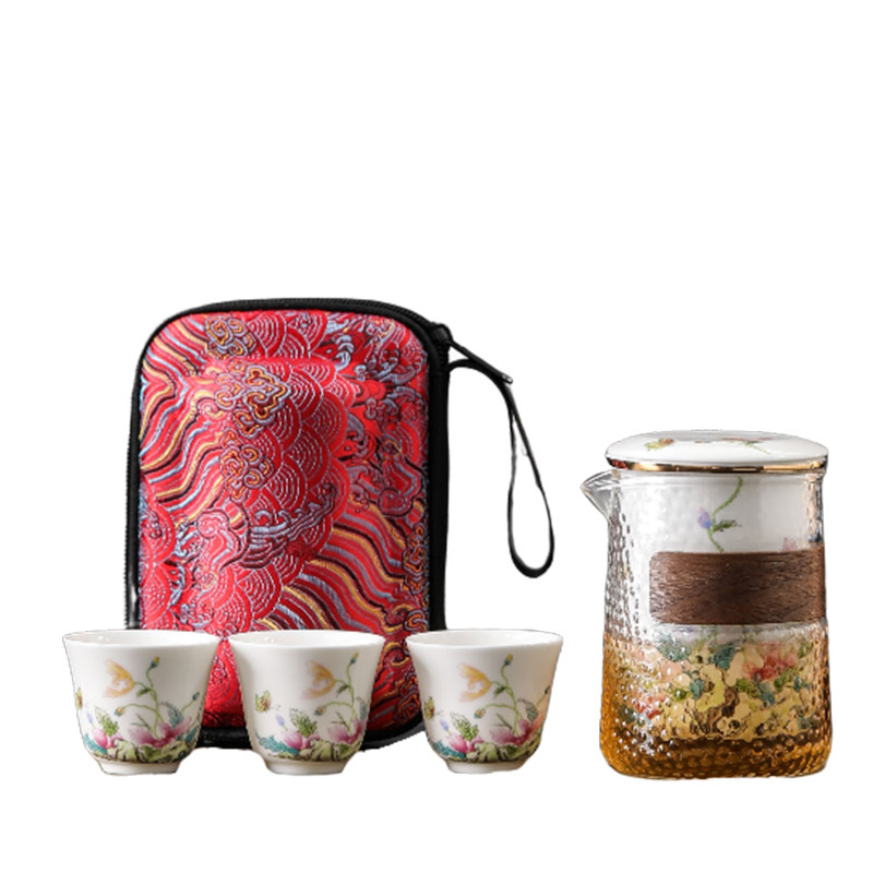快客杯一壶三杯子耐热玻璃装备便携式旅行茶具套装简约户外泡茶壶,淘宝优惠券,粉丝福利购,淘宝优惠卷