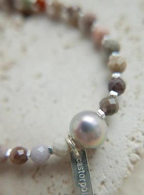 925银原创彩色天然石串珠项链