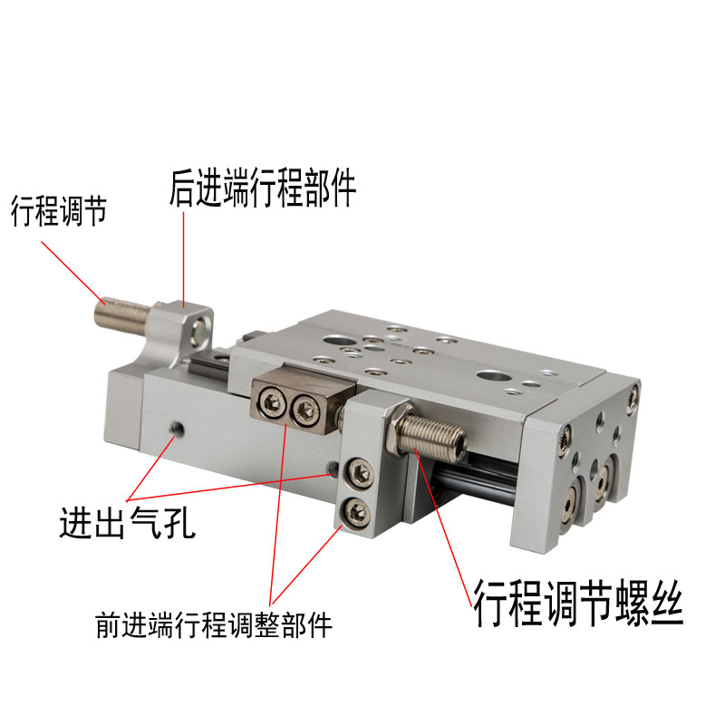 新款亚德客型HLS6滑台气缸HLS8/12/16/20/25X10X30X40X50X75S精密 - 图1