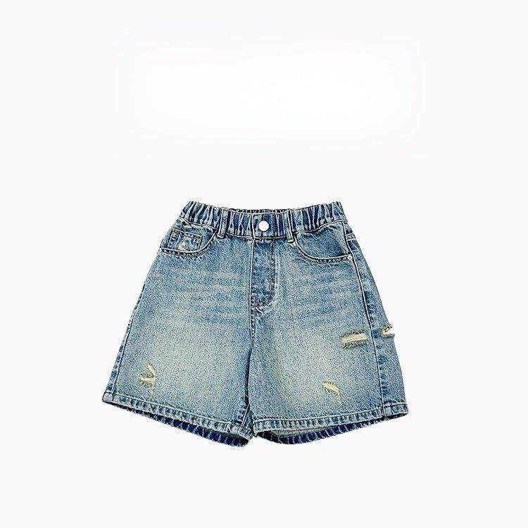女童裤子中大童夏装新款宽松牛仔短裤潮牌童装小女孩洋派五分裤子,淘宝优惠券,粉丝福利购,淘宝优惠卷