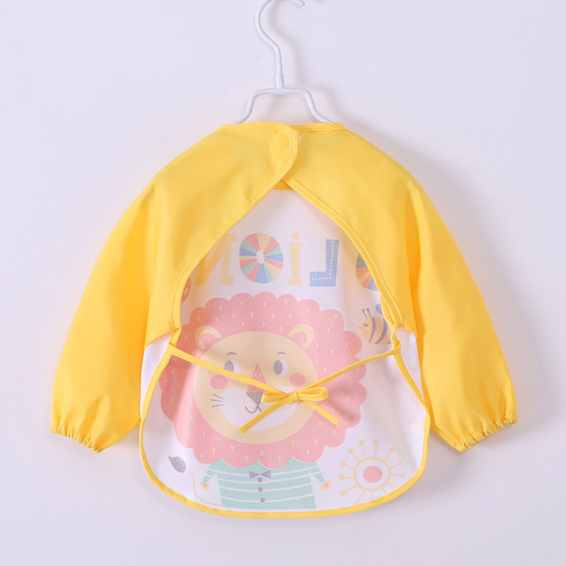 Children's waterproof reverse dressing baby eating bib bib baby painting apron long-sleeved coverall 0-3 years old 1