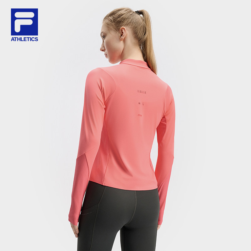 FILA斐乐女长袖T恤2024冬新款健身运动小高领上衣,淘宝优惠券,粉丝福利购,淘宝优惠卷
