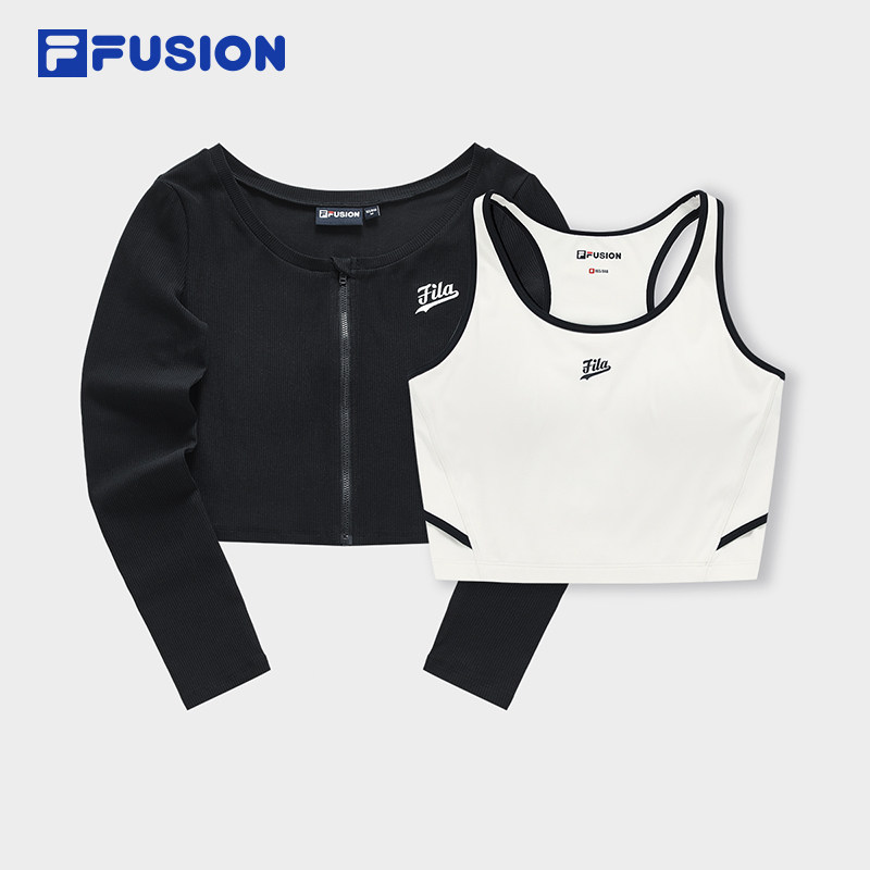 FILA FUSION斐乐潮牌上衣两件套女2024夏季新款时尚休闲背心外套,淘宝优惠券,粉丝福利购,淘宝优惠卷