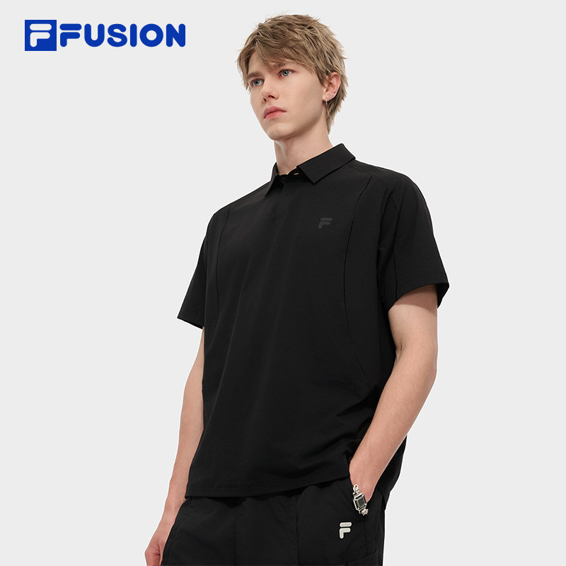 FILA FUSION斐乐潮牌男子针织短袖POLO衫2025秋新款宽松速干上衣,淘宝优惠券,粉丝福利购,淘宝优惠卷