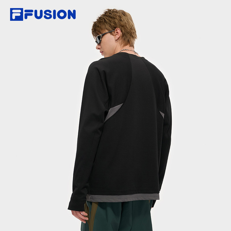 章昊同款FILA FUSION斐乐潮牌男长袖T恤2025秋季新款速干凉感长T,淘宝优惠券,粉丝福利购,淘宝优惠卷