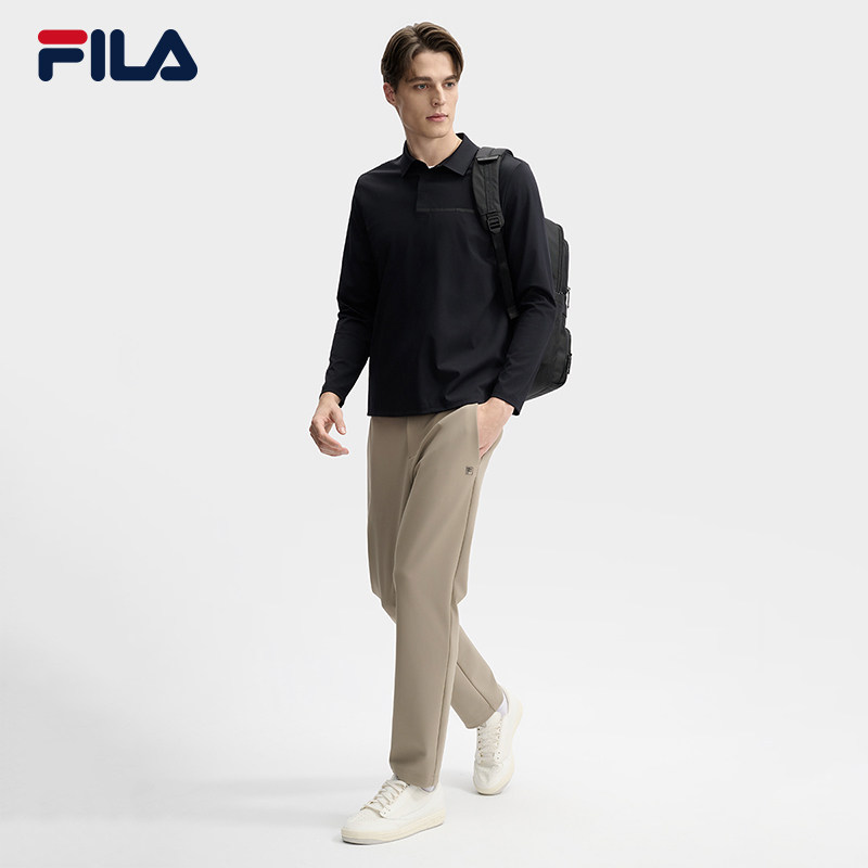 FILA 斐乐官方男子针织长袖POLO衫2025春季新款商务休闲基础上衣,淘宝优惠券,粉丝福利购,淘宝优惠卷