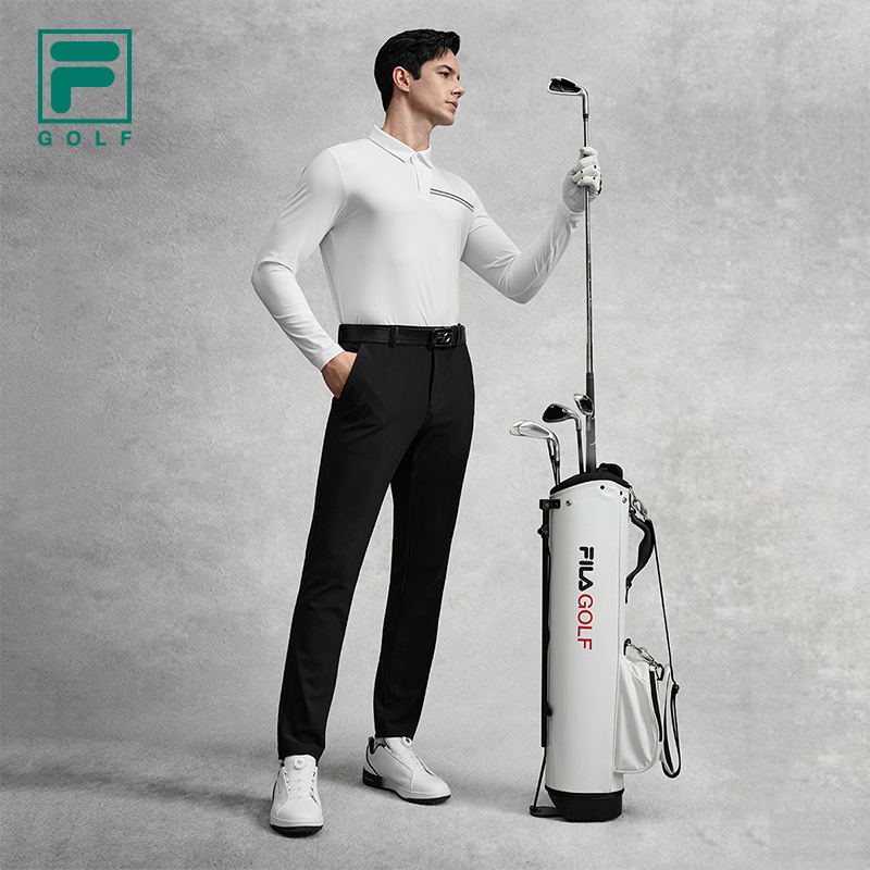 FILA 斐乐官方男子针织长袖POLO衫2025冬新款高尔夫运动防晒上衣 - 图2