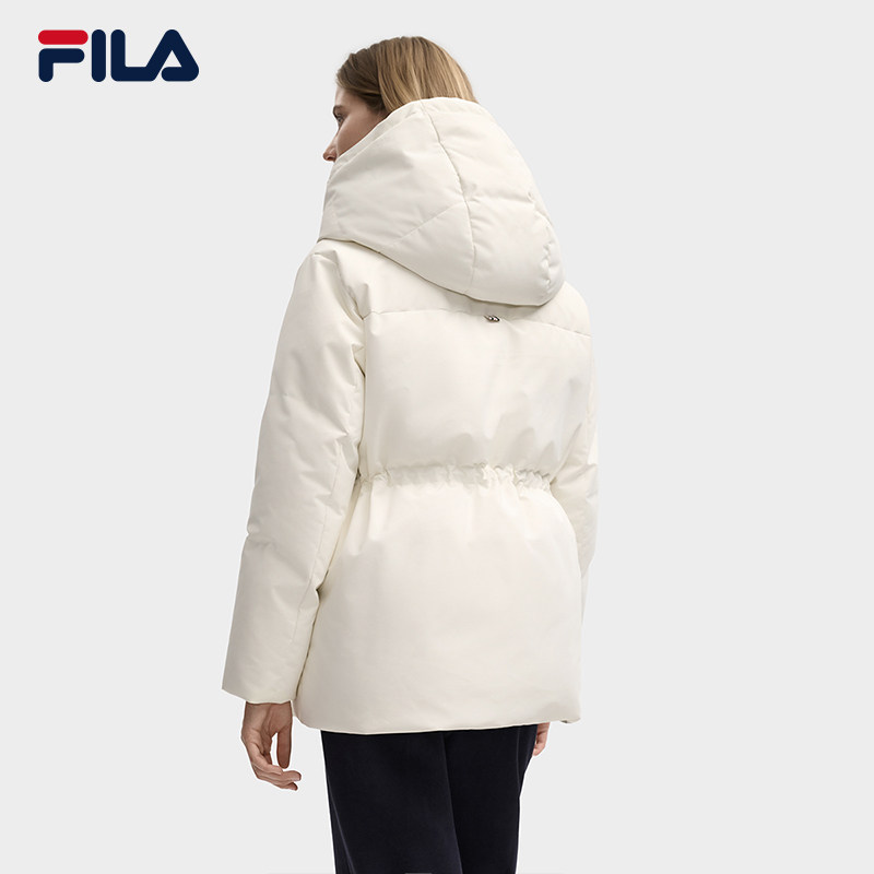 FILA 斐乐官方女士中长款羽绒服2025冬新款休闲宽松连帽保暖外套