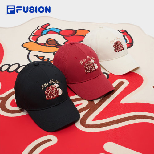 FILA FUSION斐乐情侣款棒球帽秋季新款运动帽硬顶鸭舌帽 - 图0