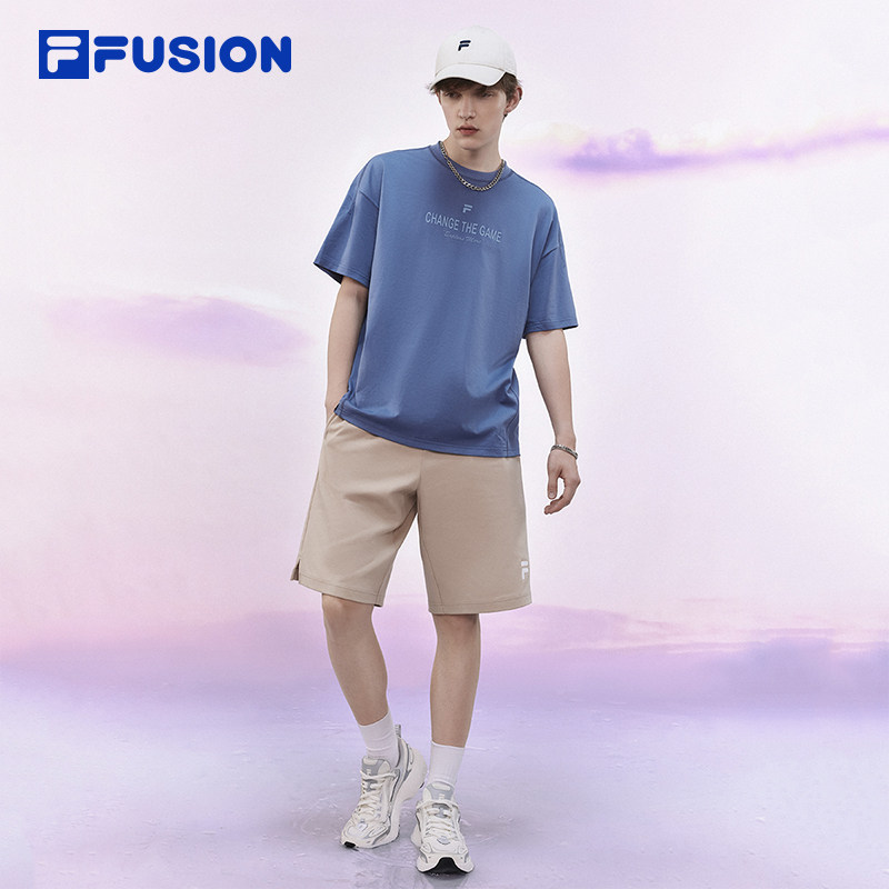 FILA FUSION斐乐潮牌情侣款短袖T恤2024夏季新款宽松纯棉上衣男女,淘宝优惠券,粉丝福利购,淘宝优惠卷
