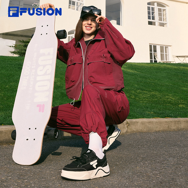FILA FUSION 斐乐潮牌工装外套女2025夏季新款宽松梭织上衣夹克,淘宝优惠券,粉丝福利购,淘宝优惠卷