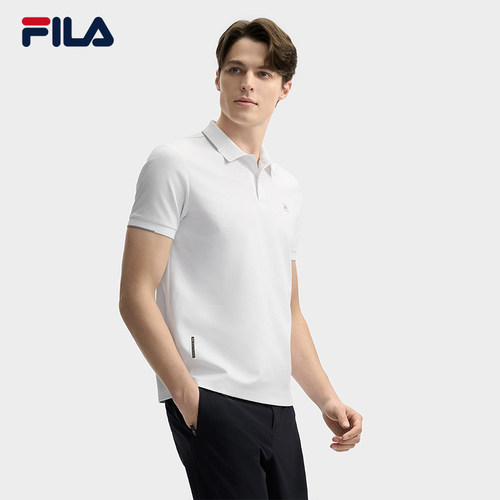 黄景瑜同款 FILA 斐乐官方男子针织短袖POLO衫2025夏季新款上衣 - 图1