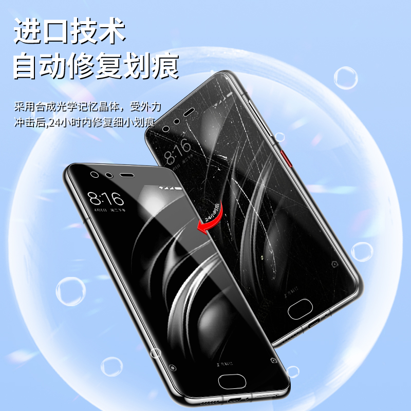 适用小米6水凝膜抗指纹高清全身mi6x手机膜全包边纳米xiaomi6钢化膜抗摔防爆全屏全覆盖保护无白边软膜抗蓝光 - 图2