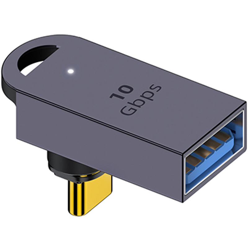 USB母转TYPE-C公磁吸转接头10Gbps支持OTG带指示灯钥匙扣3.1适用于手机电脑U盘高速传输连接外设立式弯转接头-图3
