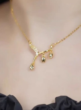 法式铃兰花项链女款2026新款网红爆款高级感轻奢小众设计感锁骨链