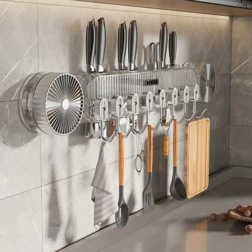 吸盘联排挂钩刀架厨房置物架家用联排挂钩锅铲砧板收纳架,淘宝优惠券,粉丝福利购,淘宝优惠卷