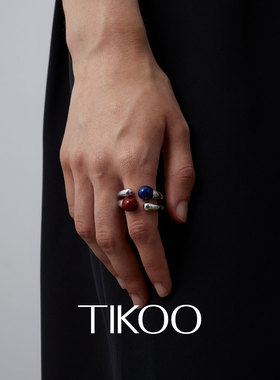 TIKOO珐琅圆球素圈戒指适合叠戴