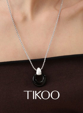 TIKOO天然石圆环吊坠锁骨链