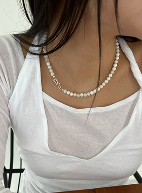 YAXN轻奢高级感气质串珠项链女法式复古优雅个性百搭颈链锁骨链