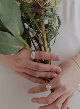 SUMMERFLY 重工纯银加粗素圈戒指小众高级简约气质时尚指环首饰