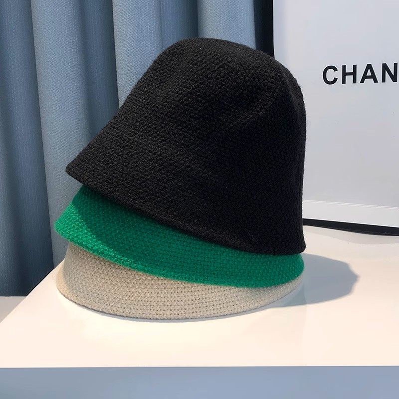 秋冬季渔夫帽子女2025新款纯色针织素颜显脸小水桶帽百搭钟型盆帽,淘宝优惠券,粉丝福利购,淘宝优惠卷