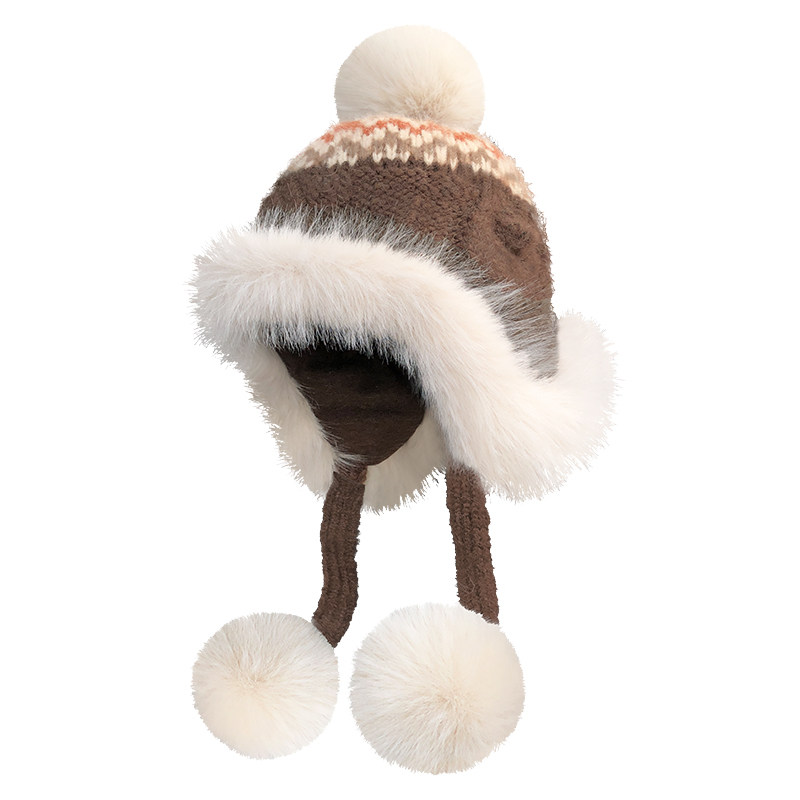 毛绒帽子女冬季护耳保暖帽加绒加厚防寒针织帽2025新款东北雷锋帽,淘宝优惠券,粉丝福利购,淘宝优惠卷