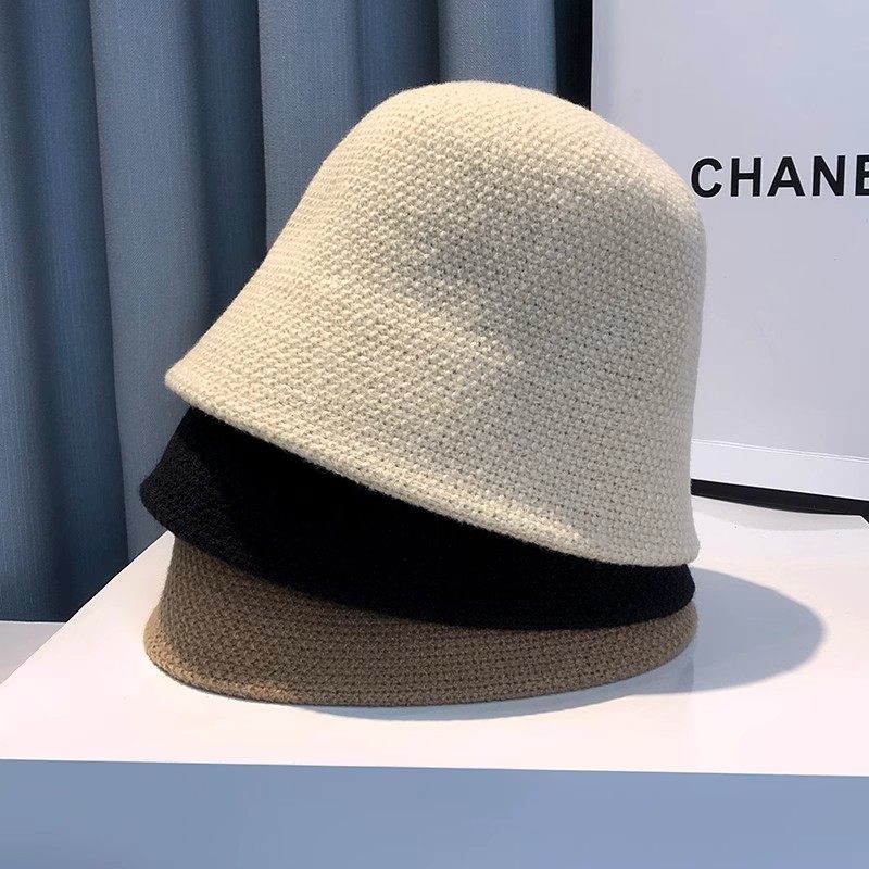 秋冬季渔夫帽子女2025新款纯色针织素颜显脸小水桶帽百搭钟型盆帽,淘宝优惠券,粉丝福利购,淘宝优惠卷