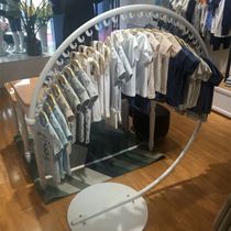 Clothing Store Rack Hanger Landing Womens Clothes Middle Island Shelves Iron Art Clothes Racks Clothing Racks Clothes Side Hanging Rack