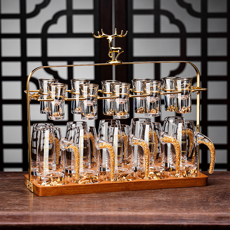 新款轻奢高档水晶玻璃白酒杯套装家用礼盒装一口杯二两分酒器酒具,淘宝优惠券,粉丝福利购,淘宝优惠卷