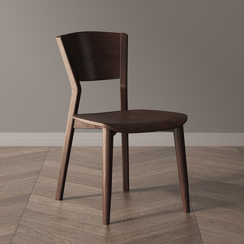 北欧实木餐椅家用小户型新款深胡桃极简现代舒适休闲软包靠背椅子,淘宝优惠券,粉丝福利购,淘宝优惠卷