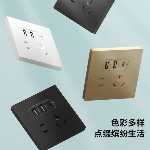 国际电工86型手机充电开关面板20WUSB快充Type-c面板工地36v转5v - 图3