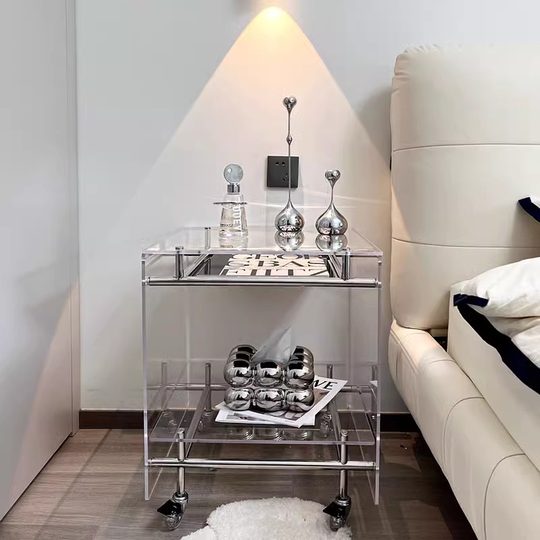 Acrylic small coffee table trolley bedside table sofa side table