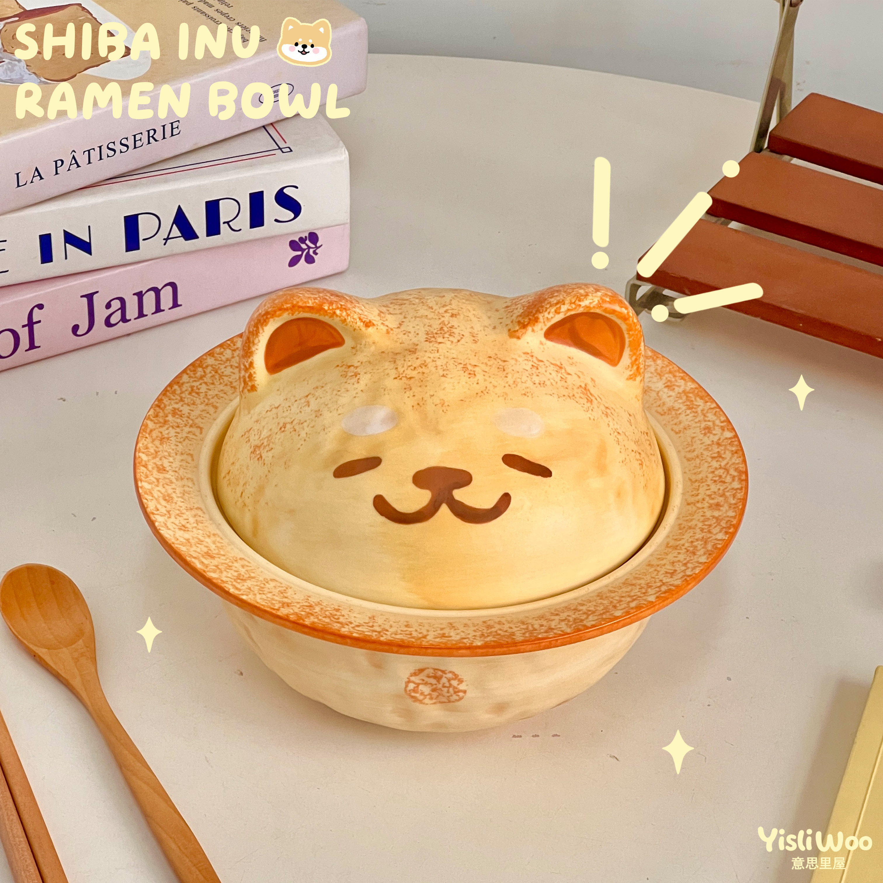可爱柴犬陶瓷泡面碗带盖大容量高颜值乔迁生日礼物送礼学生宿舍,淘宝优惠券,粉丝福利购,淘宝优惠卷