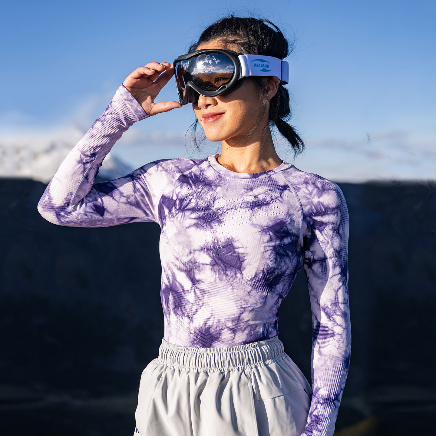 UTO向雪扎染滑雪速干衣男女款秋冬户外运动登山打底保暖内衣套装