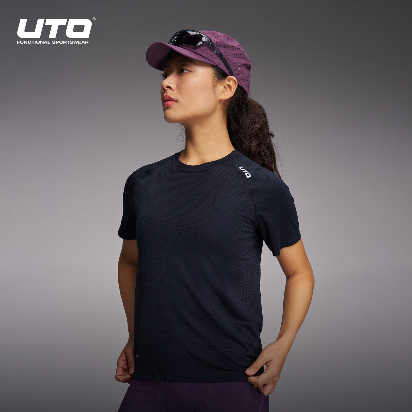 UTO向氢coolmax跑步短袖男户外马拉松运动T恤女排汗透气速干上衣